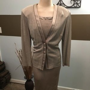 Alex Evenings Two-Piece Jacket and Dress Suit Set
